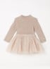 Lotus jurk met details van mesh - Beige