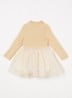 Lotus jurk met details van mesh - Vanillegeel