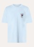Slogan Rose T-shirt met logo- en backprint - Lichtblauw