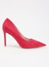 Assured pump van leer met crocostructuur - Rood