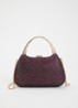 Beamings clutch met strass en afneembare schouderriem - Aubergine