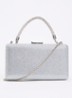 Beaut clutch met afneembare schouderriem - Zilver