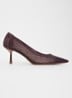 Brivelle pump van mesh met strass - Bordeauxrood