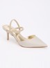 Classical slingback van leer - Witgoud