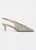 Crediblity slingback van leer - Groen