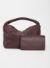 Deliberate schoudertas met gevlochten detail en uitneembaar etui - Aubergine