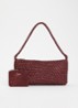 Deliberating schoudertas met gevlochten detail - Bordeauxrood