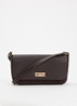 Discreet crossbodytas van leer - Donkerbruin