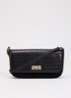 Discreet crossbodytas van leer - Diepzwart