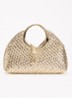 Earning handtas met metallic finish en afneembare schouderriem - Goud