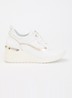 Elarah sneakerwedge van leer - Gebroken wit