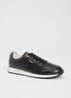 Ettah sneaker van leer met logo - Zwart