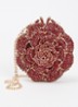 Floral clutch met strass - Donkerrood