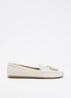 Geen mocassin van leer met franjes - Gebroken wit