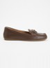 Girella mocassin van leer met strikdetail - Chocoladebruin