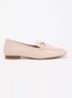 Grained loafer met horsebit - Lichtroze