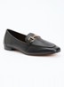 Grained loafer met horsebit - Zwart