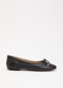 Hali ballerina van leer met strikdetail - Zwart