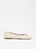 Hali ballerina van leer met strikdetail - Gebroken wit