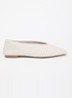 Henlee ballerina van leer met gevlochten details - Gebroken wit