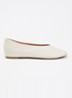 Highcut ballerina van leer - Creme