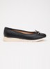 Highline ballerina van leer met metallic finish - Zwart