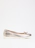 Highline ballerina van leer met metallic finish - Roségoud