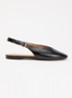 Honora slingback van leer - Zwart
