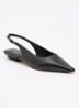 Hostess slingback van leer - Zwart