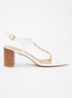 Josina sandalette van leer met kettingdetail - Wit