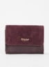 Kelsey overslagportemonnee met leren details - Aubergine