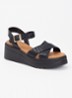 Kinleys sandalette van leer - Zwart