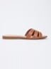 Larrissa slipper van leer - Cognac