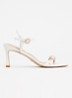 Milana sandalette met crocostructuur - Gebroken wit