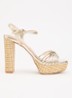 Minogue sandalette van leer met metallic finish - Goud