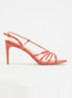 Morning sandalette van leer met metallic finish - Koraalroze