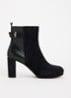 Olens enkellaarsje van leer met suède details - Diepzwart