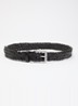 Oxlet riem van leer met gevlochten detail - Zwart
