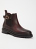 Paused chelsea boot van leer - Donkerrood