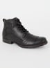 Simon veterboot van leer - Zwart