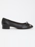 Wide Fit Amazing ballerina van leer - Zwart