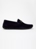 Wide Fit Brackon mocassin van suède - Donkerblauw