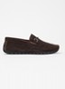 Wide Fit Brackon mocassin van suède - Donkerbruin