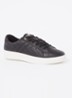 Wide Fit Egent sneaker van leer met quilt patroon - Zwart
