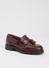 Wide Fit Gracelyn loafer van leer - Aubergine