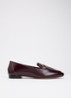 Wide Fit Grained loafer van leer - Bordeauxrood