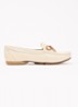Wide Fit Grip mocassin van leer - Gebroken wit