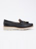 Wide Fit Gwen loafer van leer - Zwart