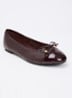 Wide Fit Hallo ballerina met strikdetail - Bordeauxrood