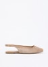 Wide Fit Hanna slingback van suède - Beige